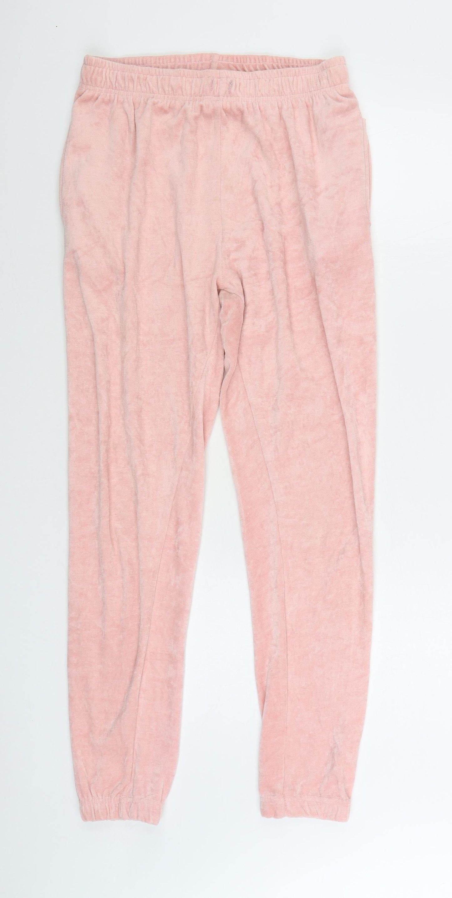 PRETTYLITTLETHING Womens Pink Cotton Jogger Trousers Size 10 L33 in Regular
