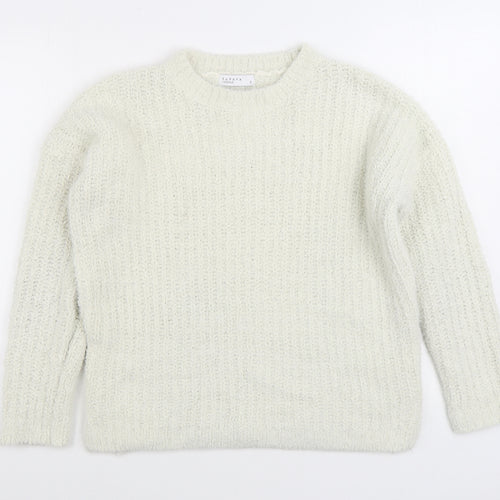 Matalan Womens White Round Neck Polyester Pullover Jumper Size S
