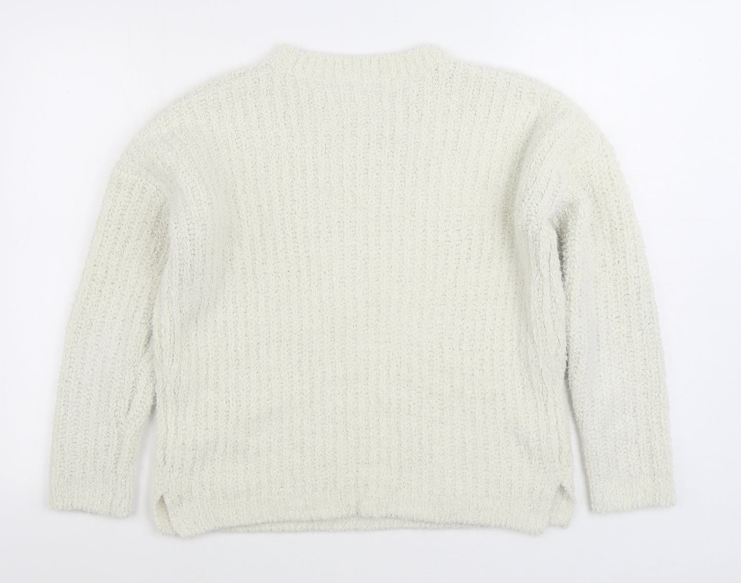 Matalan Womens White Round Neck Polyester Pullover Jumper Size S