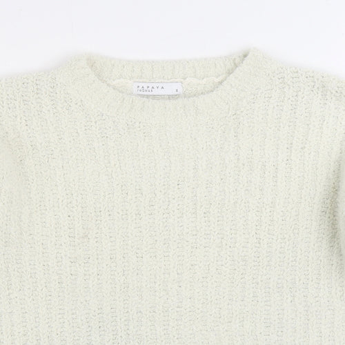 Matalan Womens White Round Neck Polyester Pullover Jumper Size S