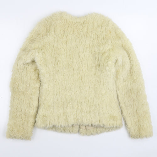 New Look Womens Beige Jacket Size 8 Hook & Eye