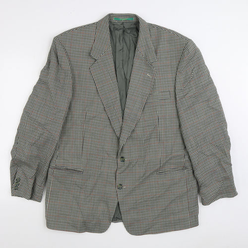 C&A Mens Multicoloured Check Wool Jacket Suit Jacket Size 44