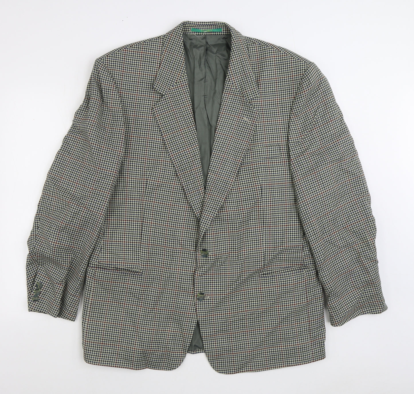 C&A Mens Multicoloured Check Wool Jacket Suit Jacket Size 44