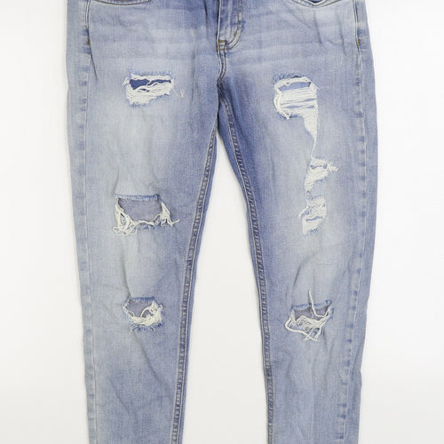 Denim & Co. Womens Blue Cotton Skinny Jeans Size 10 L30 in Regular Zip