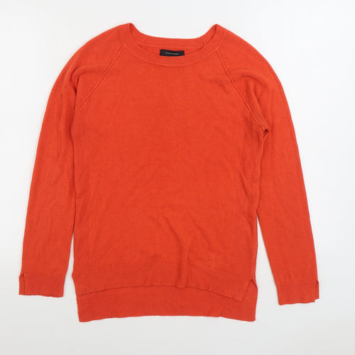 Atmosphere Womens Orange Round Neck Acrylic Pullover Jumper Size 12