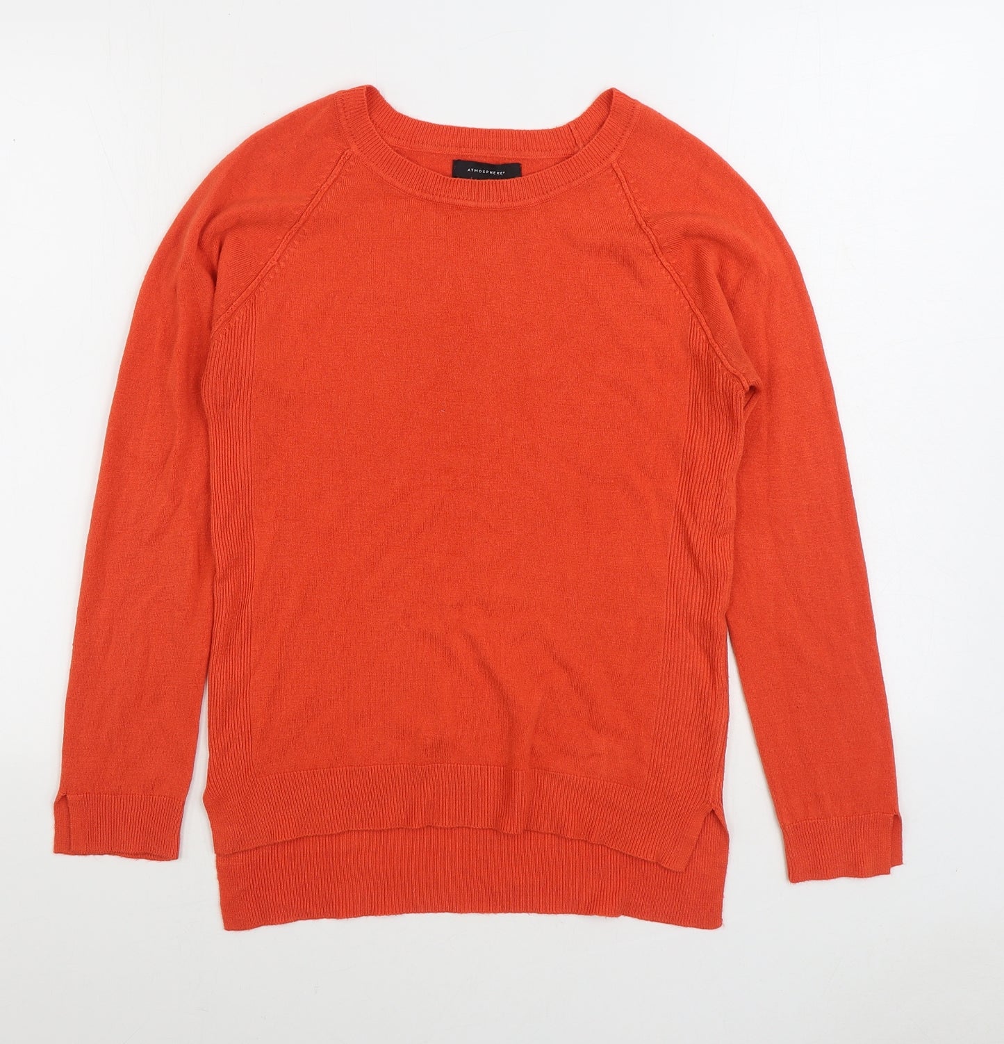 Atmosphere Womens Orange Round Neck Acrylic Pullover Jumper Size 12