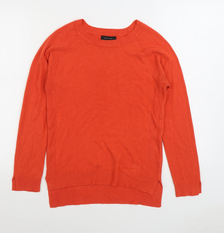Atmosphere Womens Orange Round Neck Acrylic Pullover Jumper Size 12