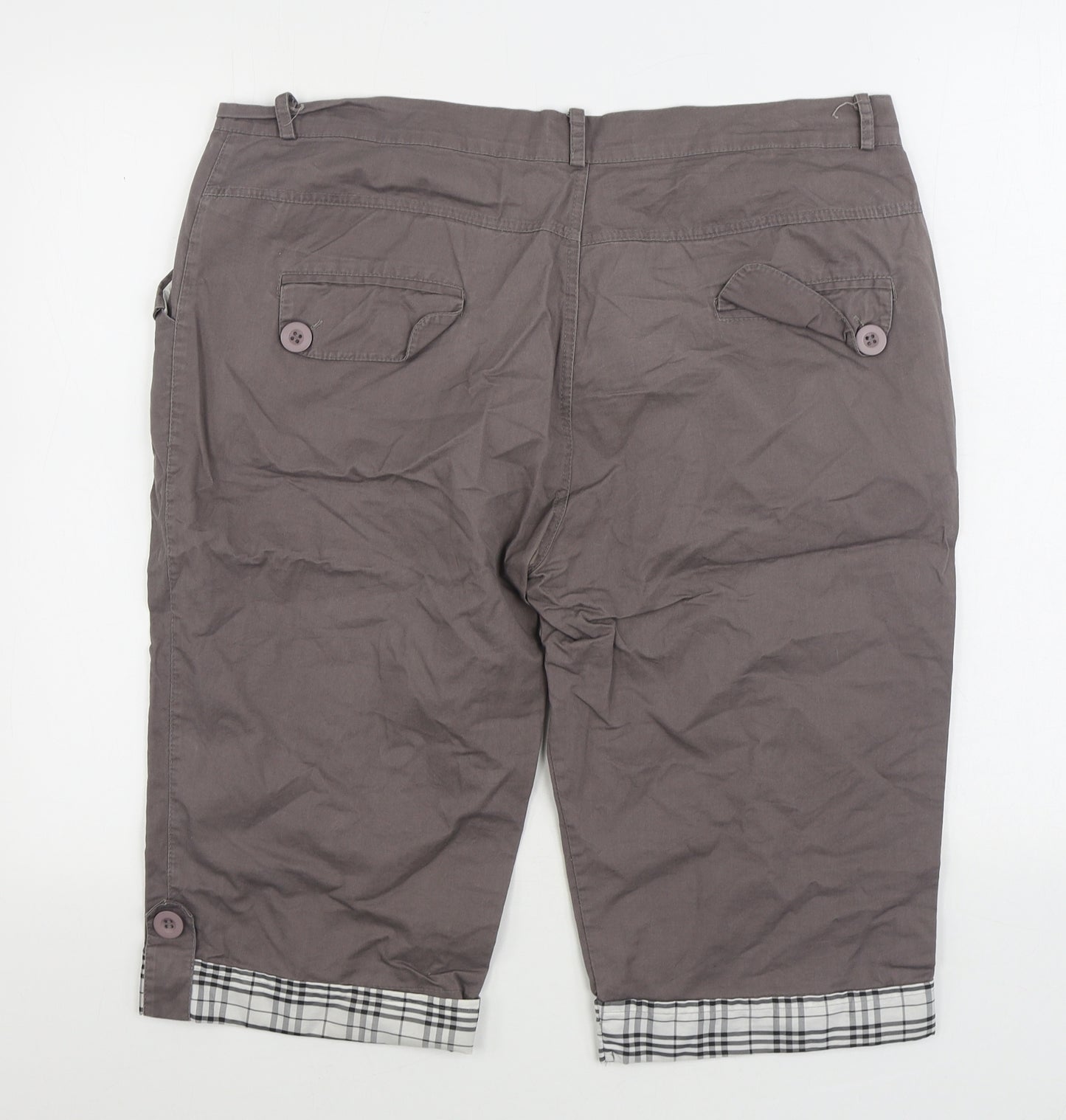 Amurs & superb Womens Brown 100% Cotton Cargo Shorts Size 10 L14 in Regular Zip