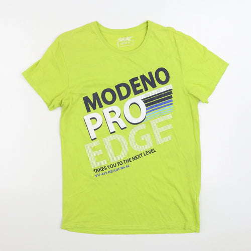 1982 Mens Green Cotton T-Shirt Size M Round Neck - Modeno Pro Edge