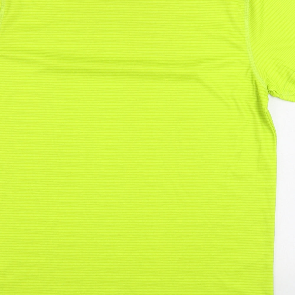 Crivit Mens Green Polyester Basic T-Shirt Size M Round Neck Pullover