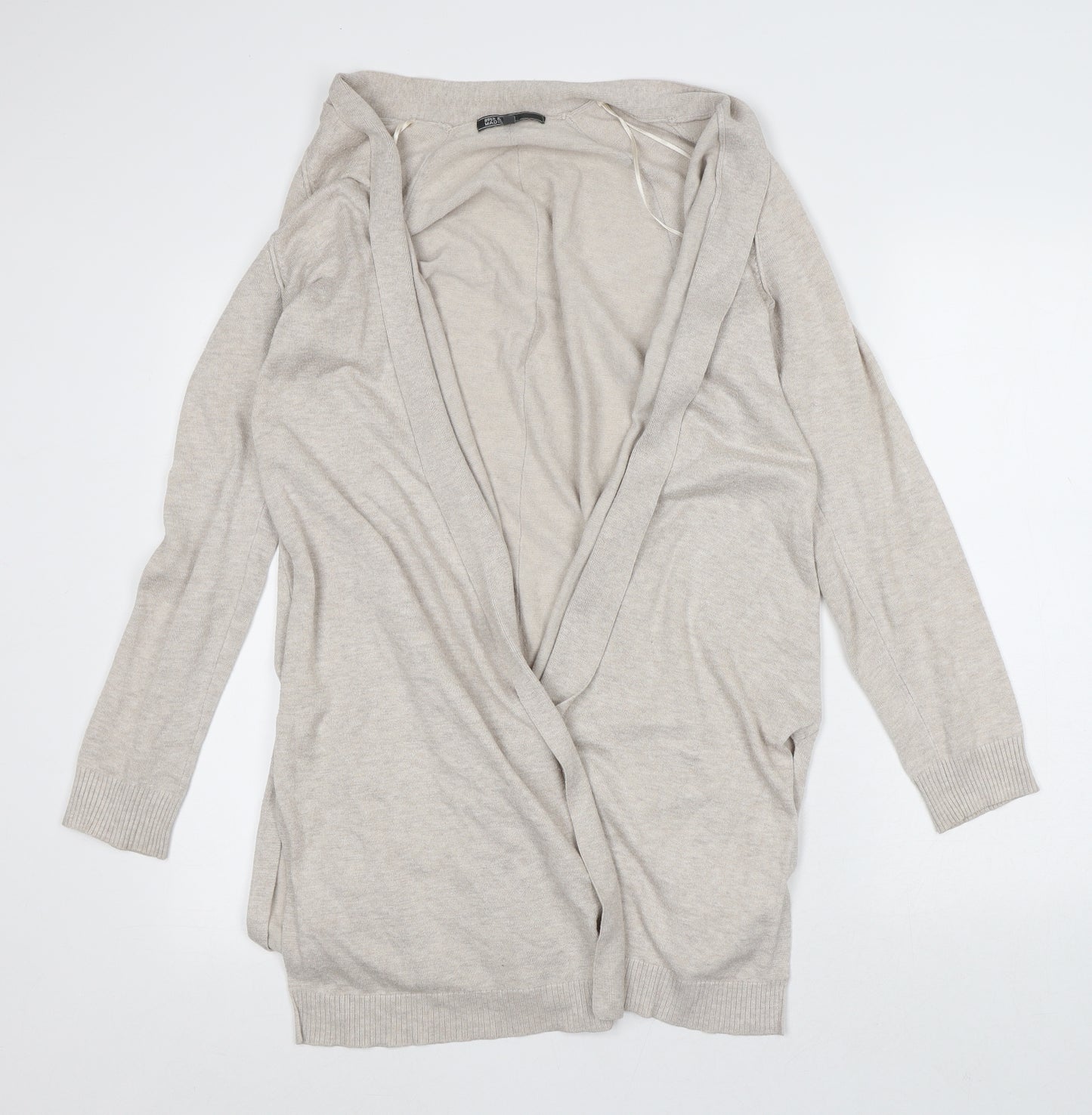 89th & Madison Womens Beige V-Neck Rayon Cardigan Jumper Size S