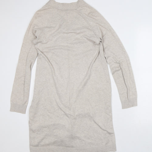 89th & Madison Womens Beige V-Neck Rayon Cardigan Jumper Size S