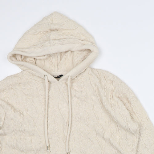 F&F Womens Beige Polyester Pullover Hoodie Size 12
