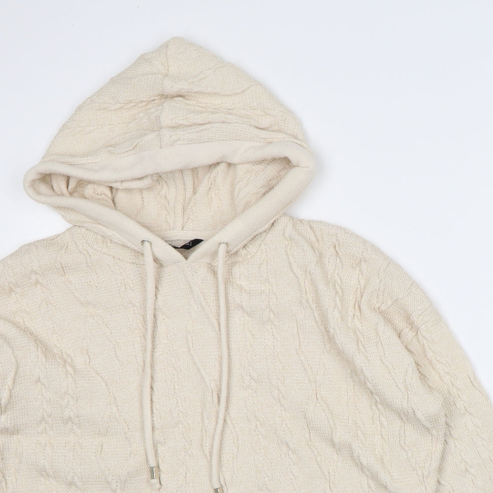 F&F Womens Beige Polyester Pullover Hoodie Size 12