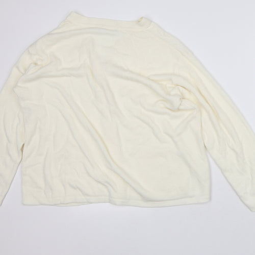 Preworn Womens Beige V-Neck Acrylic Cardigan Jumper Size XL