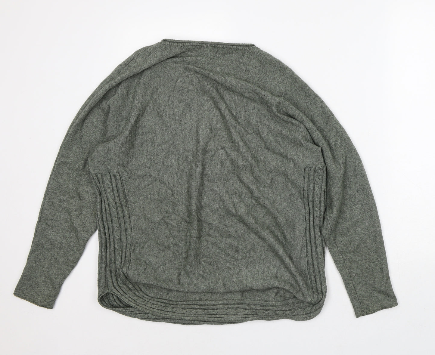 C.Valentyne Womens Green Round Neck Viscose Pullover Jumper Size L