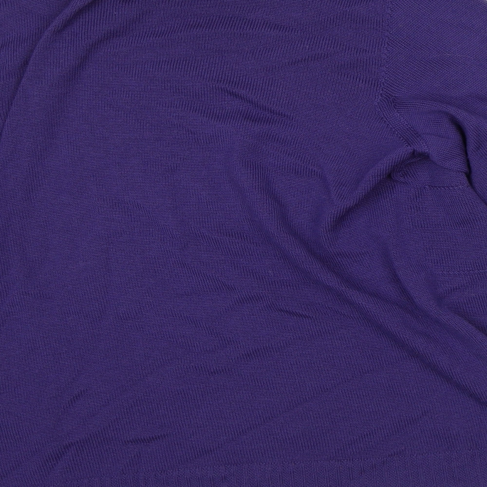 Di Strick Womens Purple Roll Neck Wool Pullover Jumper Size 16