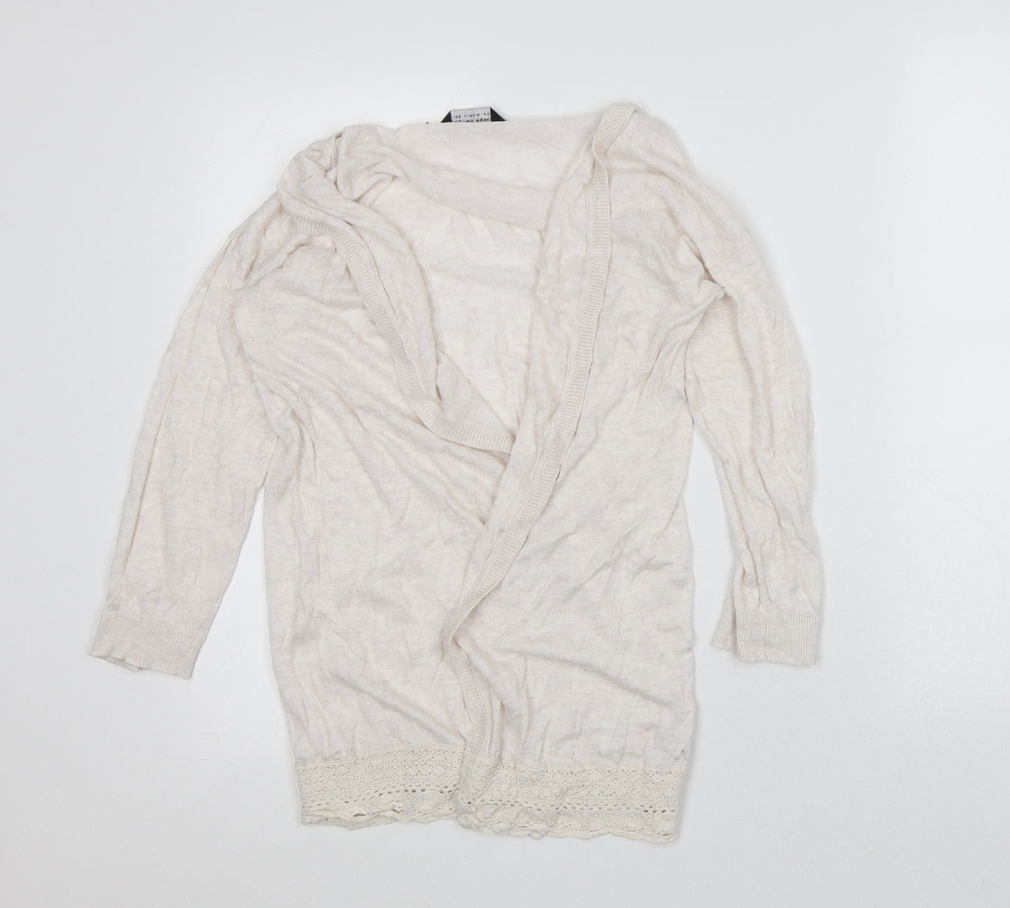 Dorothy Perkins Womens White Round Neck Cotton Cardigan Jumper Size 12