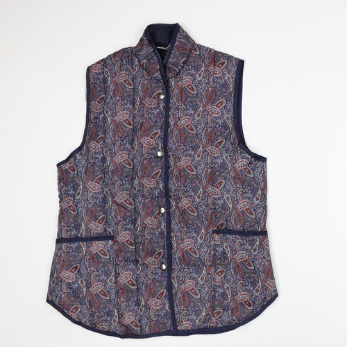 Preworn Womens Multicoloured Geometric Jacket Size 10 Snap - Gilet