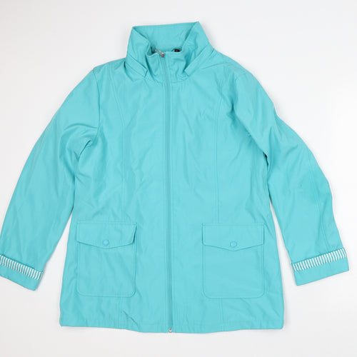 Finesse Womens Blue Jacket Coat Size 10