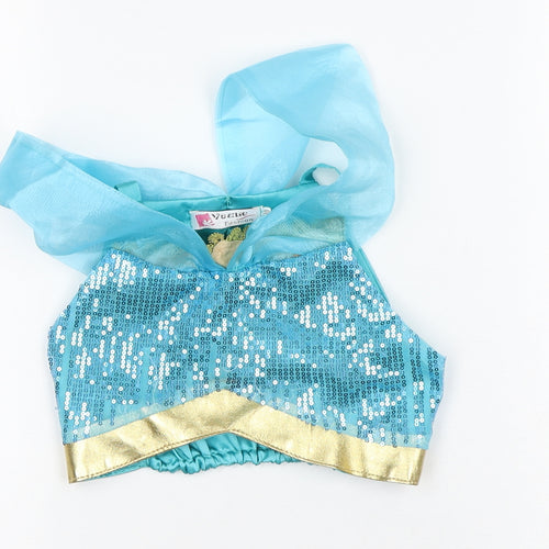Vogue Fashion Girls Blue Cotton Cropped Tank Size 5 Years V-Neck
