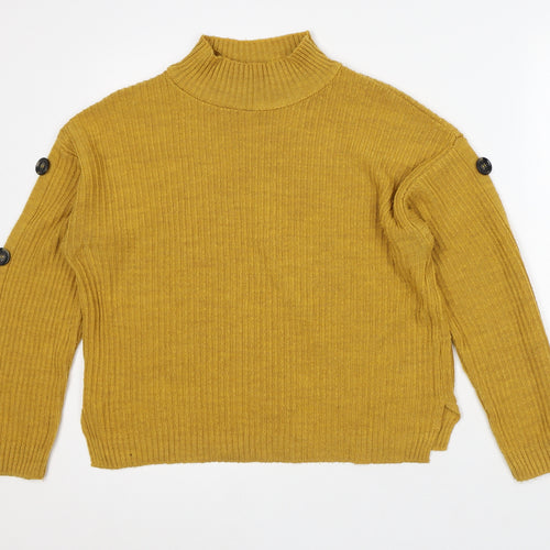 Primark Womens Gold High Neck Acrylic Pullover Jumper Size L