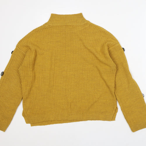 Primark Womens Gold High Neck Acrylic Pullover Jumper Size L