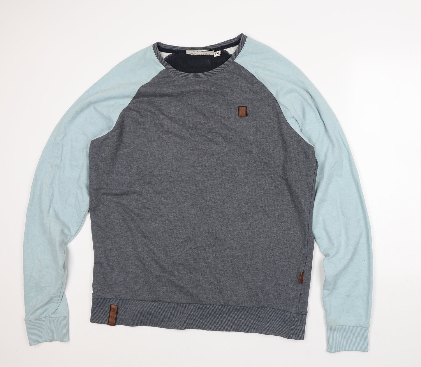 Naketano Mens Grey Cotton Pullover Sweatshirt Size 2XL
