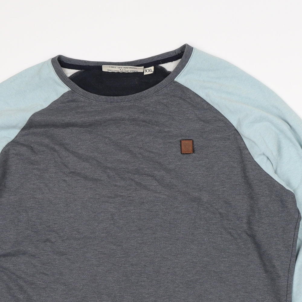 Naketano Mens Grey Cotton Pullover Sweatshirt Size 2XL