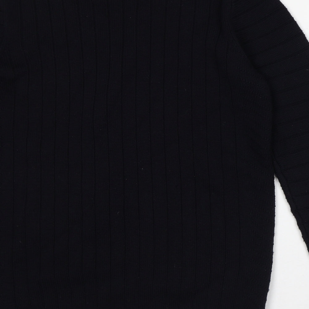 Jaeger Womens Black V-Neck Wool Cardigan Jumper Size M