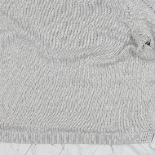 LTS Womens Grey Round Neck Acrylic Pullover Jumper Size 14