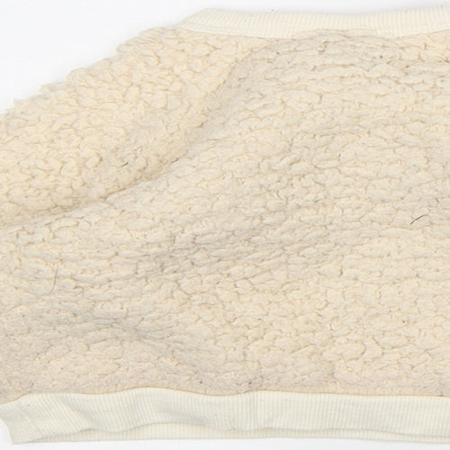 PL:Baby Baby Beige Polyester Pullover Jumper Size 9-12 Months Snap - Woolen Texture