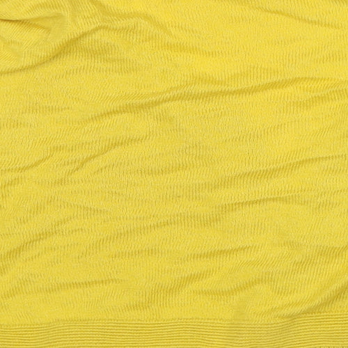 TU Womens Yellow V-Neck Cotton Cardigan Jumper Size 10 - Cropped