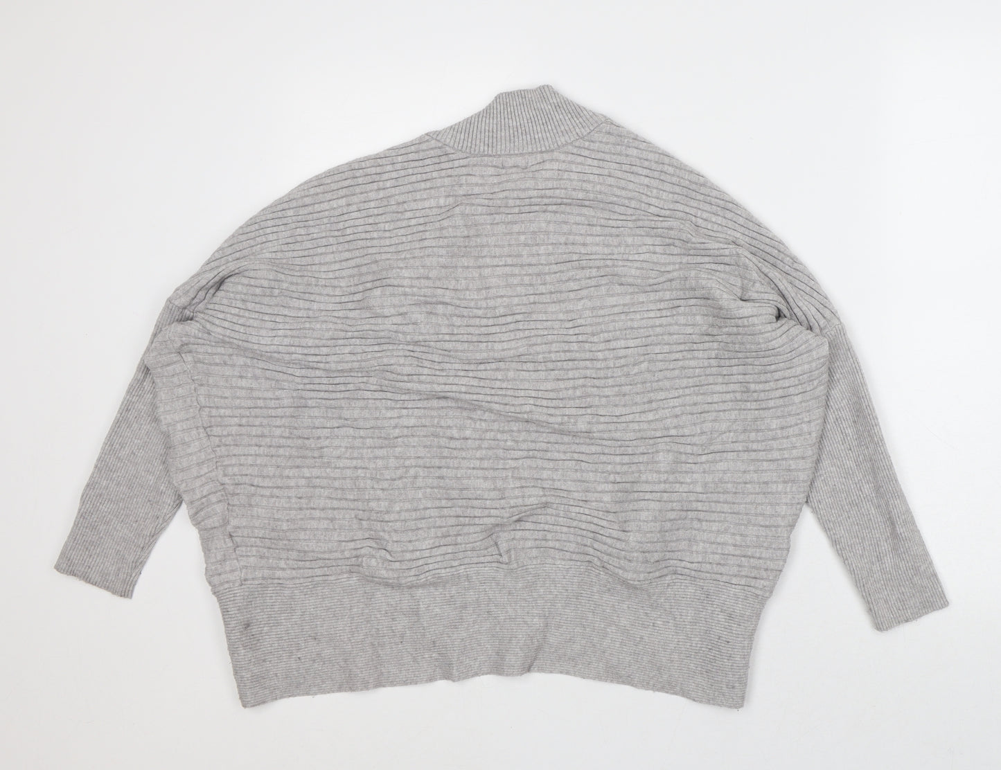 River Island Womens Grey V-Neck Polyester Pullover Jumper Size M