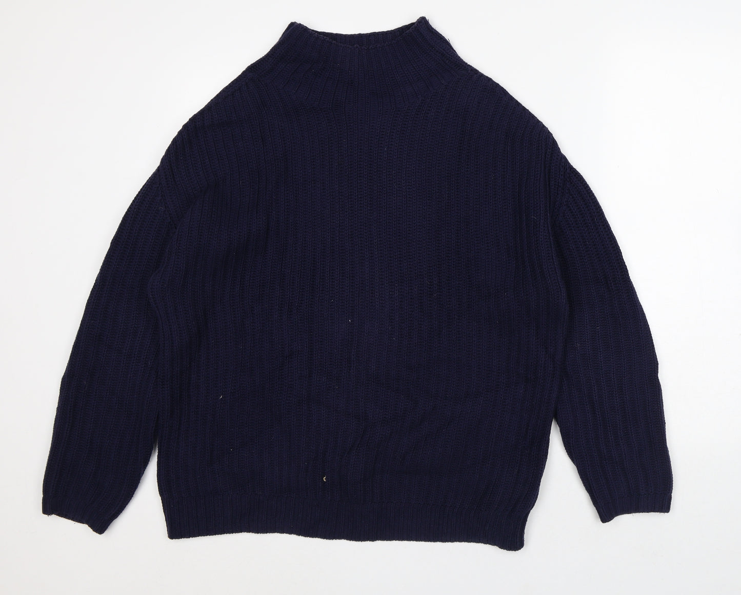 Gap Mens Blue Mock Neck Cotton Pullover Jumper Size M
