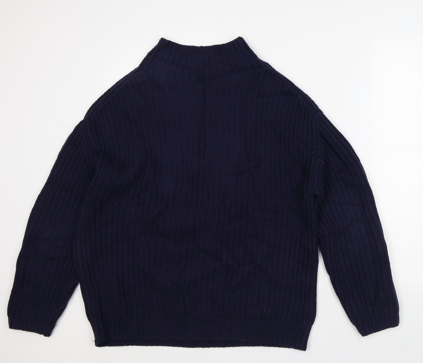 Gap Mens Blue Mock Neck Cotton Pullover Jumper Size M
