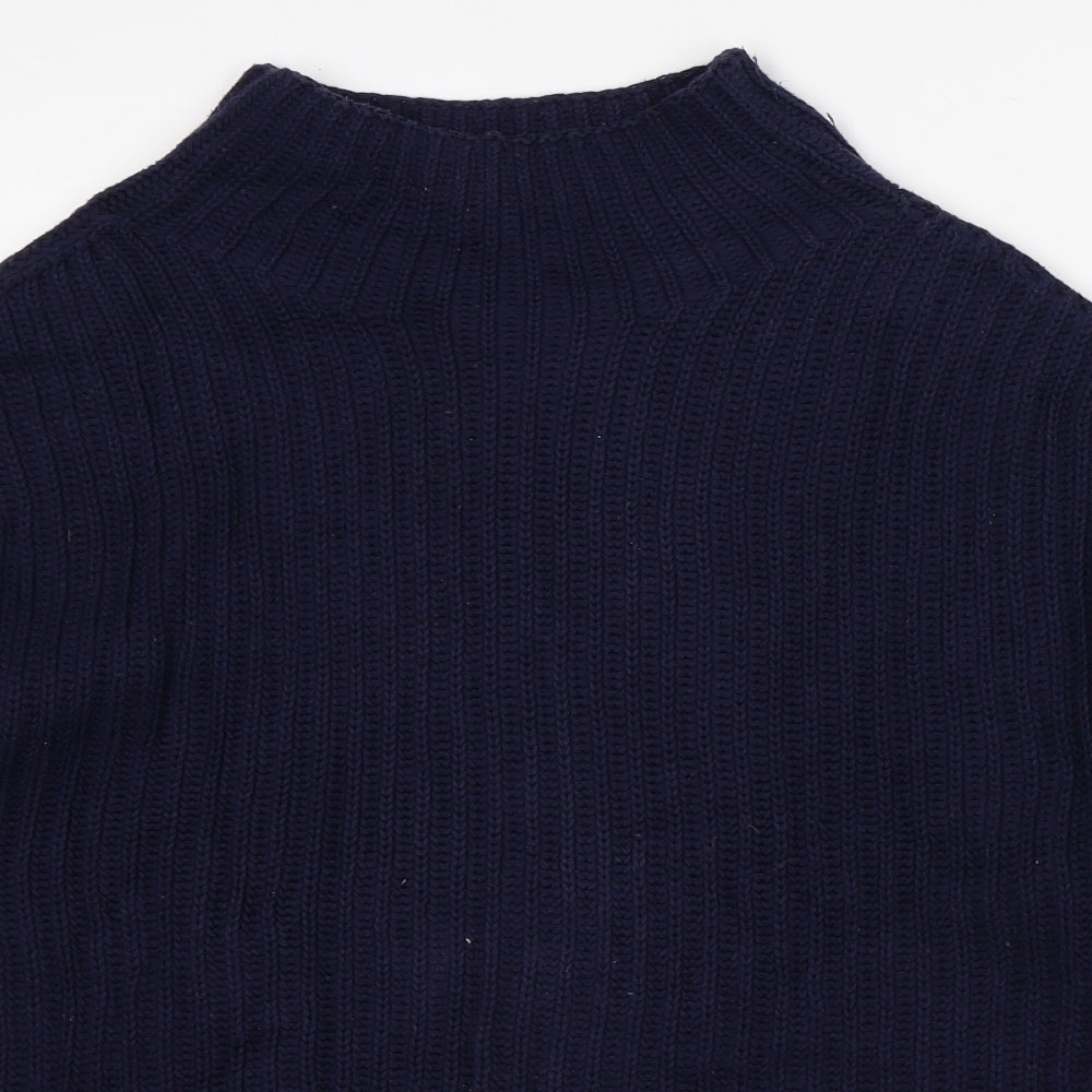 Gap Mens Blue Mock Neck Cotton Pullover Jumper Size M