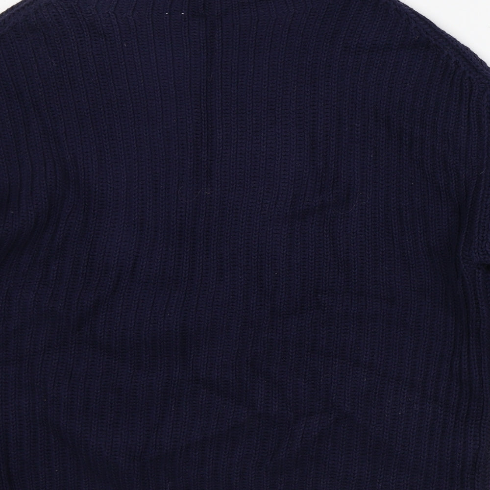 Gap Mens Blue Mock Neck Cotton Pullover Jumper Size M