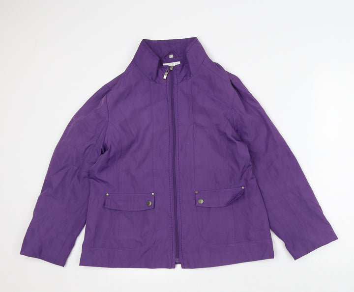 Eleganze Womens Purple Overcoat Coat Size 10 Zip
