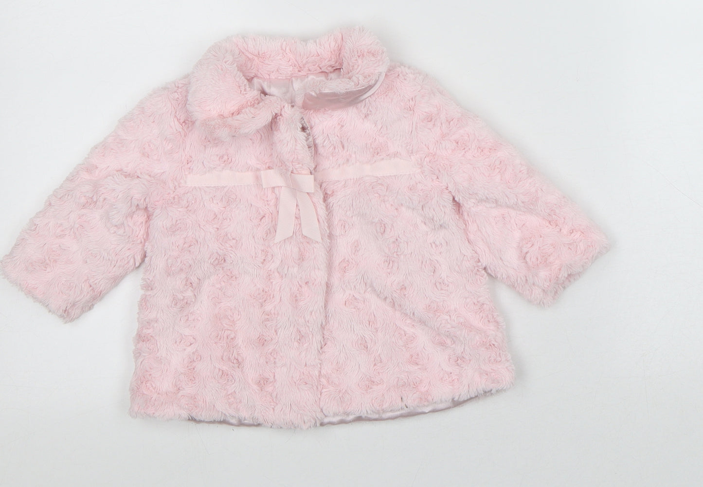George Girls Pink Pea Coat Coat Size 3-6 Months - Fluffy