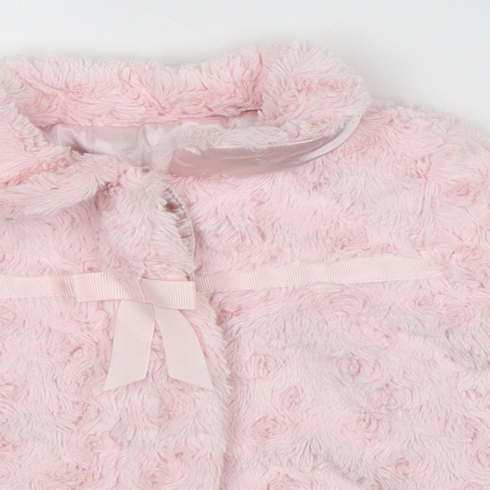 George Girls Pink Pea Coat Coat Size 3-6 Months - Fluffy