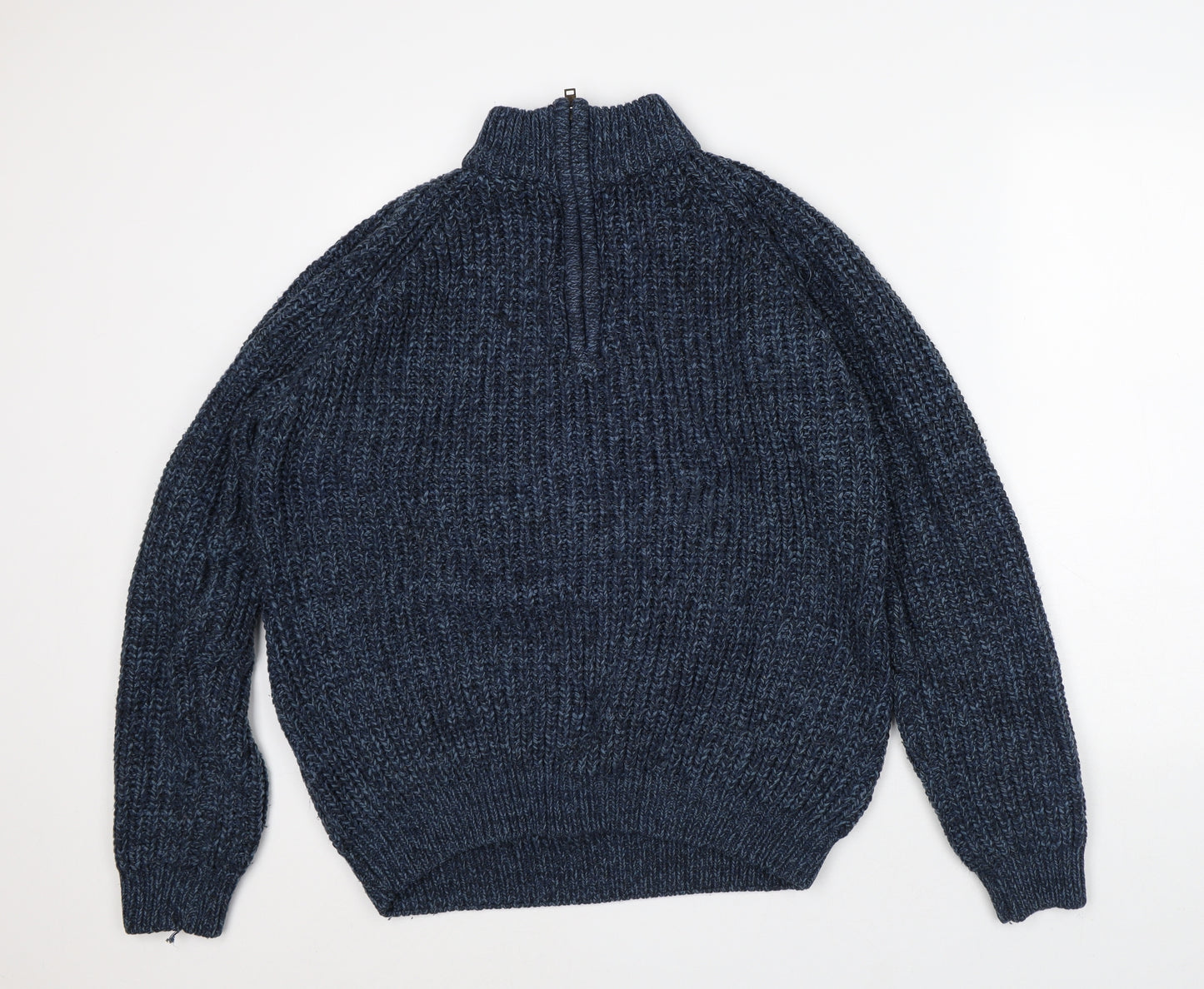 EWM Womens Blue High Neck Acrylic Pullover Jumper Size XL