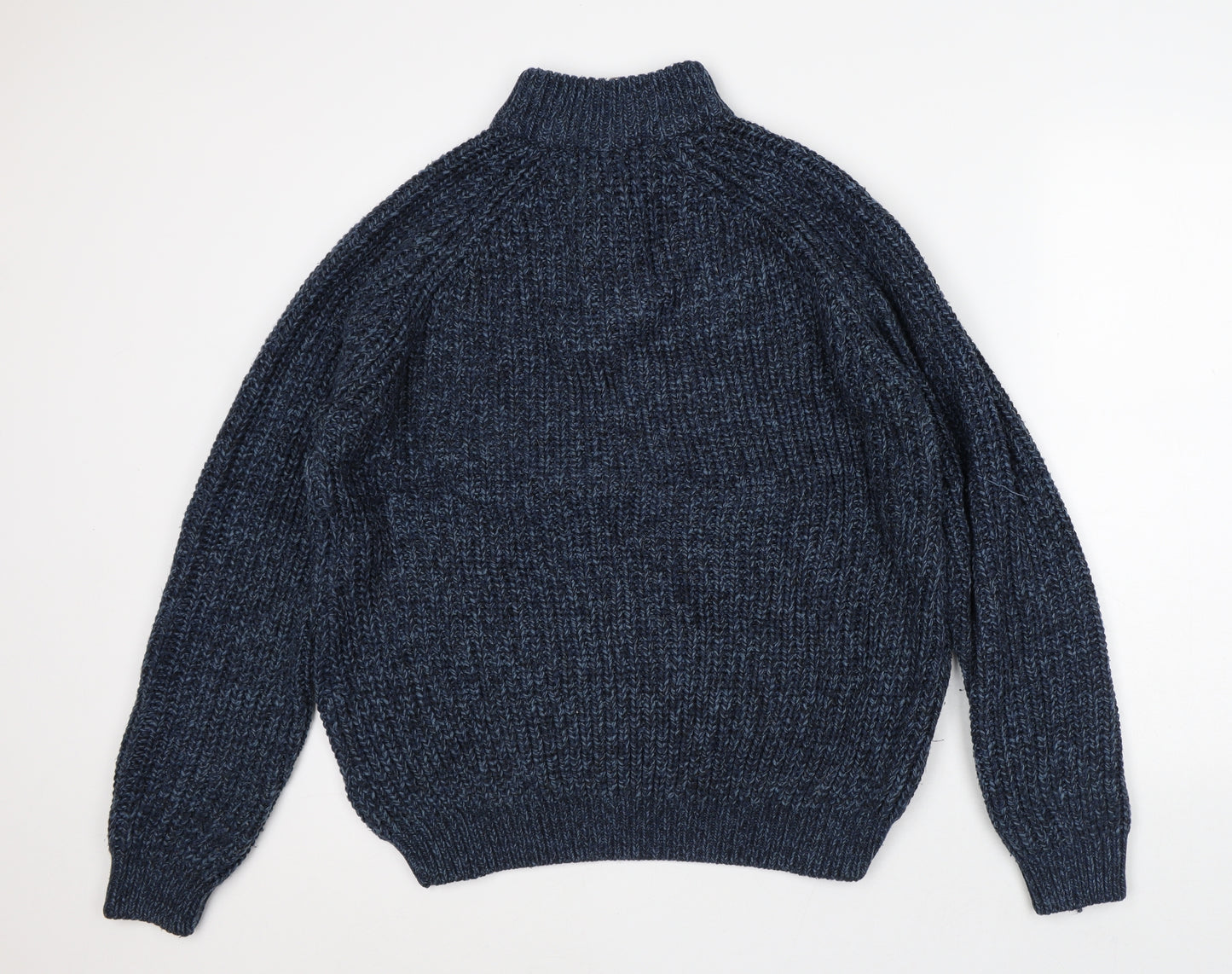 EWM Womens Blue High Neck Acrylic Pullover Jumper Size XL