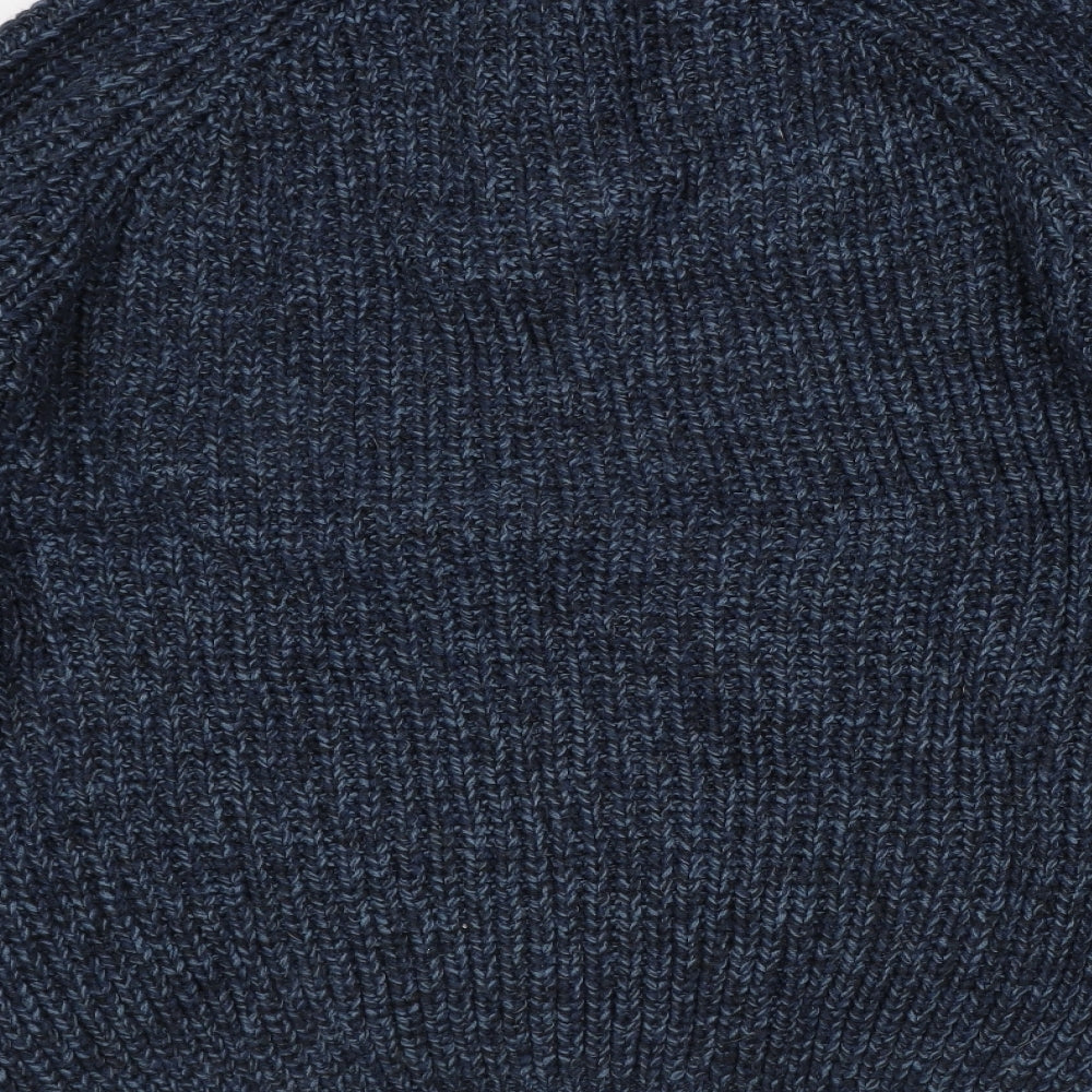 EWM Womens Blue High Neck Acrylic Pullover Jumper Size XL