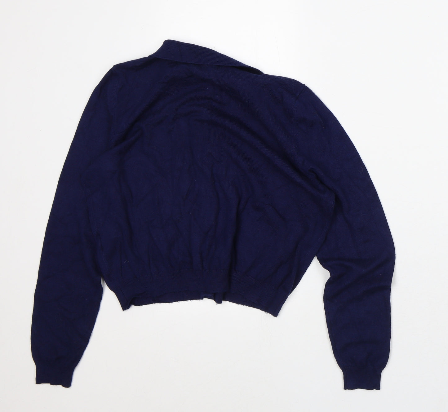 Lindy Bop Womens Blue Collared Viscose Cardigan Jumper Size M