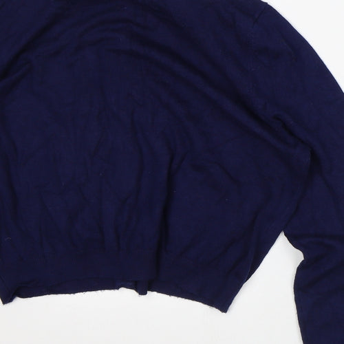 Lindy Bop Womens Blue Collared Viscose Cardigan Jumper Size M