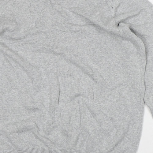 Marks and Spencer Mens Grey Crew Neck Cotton Pullover Jumper Size M