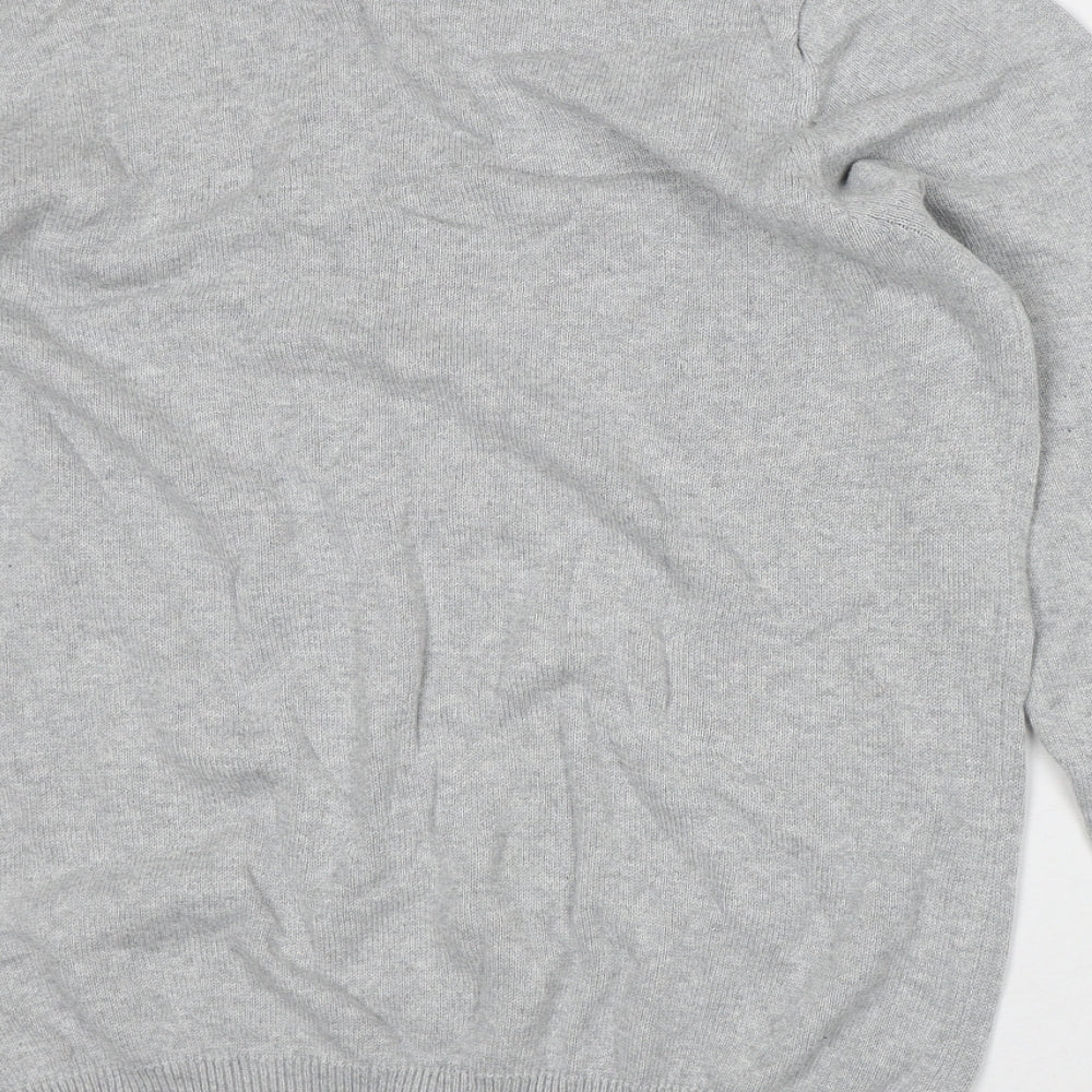 Marks and Spencer Mens Grey Crew Neck Cotton Pullover Jumper Size M