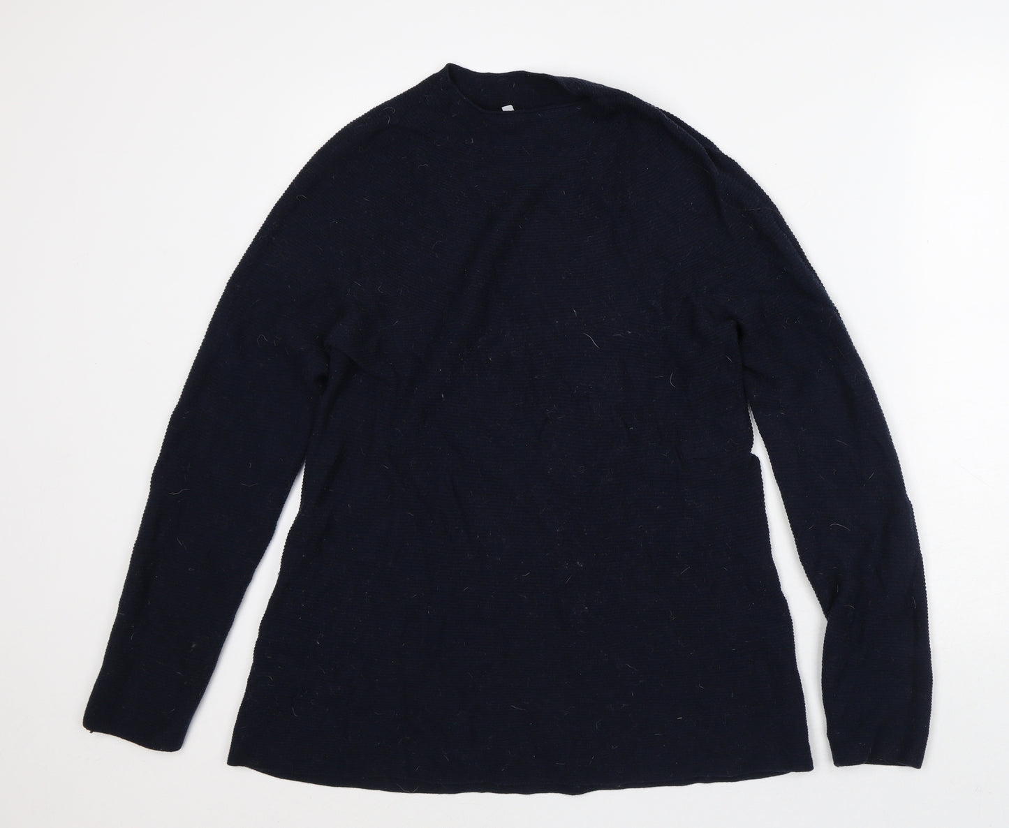 Jigsaw Womens Blue Mock Neck Wool Pullover Jumper Size M