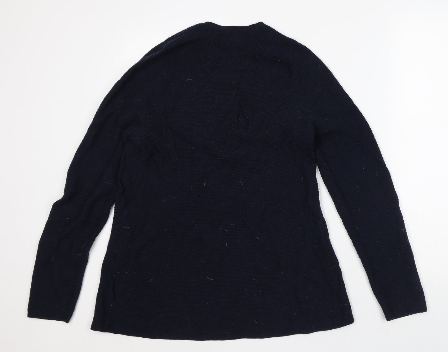 Jigsaw Womens Blue Mock Neck Wool Pullover Jumper Size M